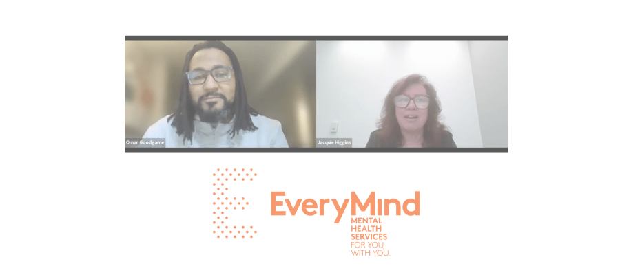 Omar Goodgame and Jacquie Higgins of Everymind on Zoom